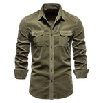 Chemise en velours côtelé homme