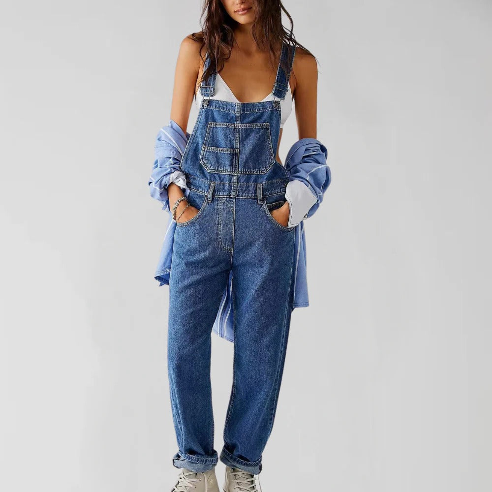 Trendy denim jumpsuit for women