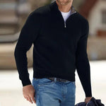 Men's cashmere zip-up sweater