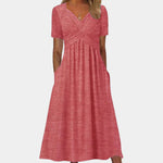 Elegant summer dress for women with V-neck