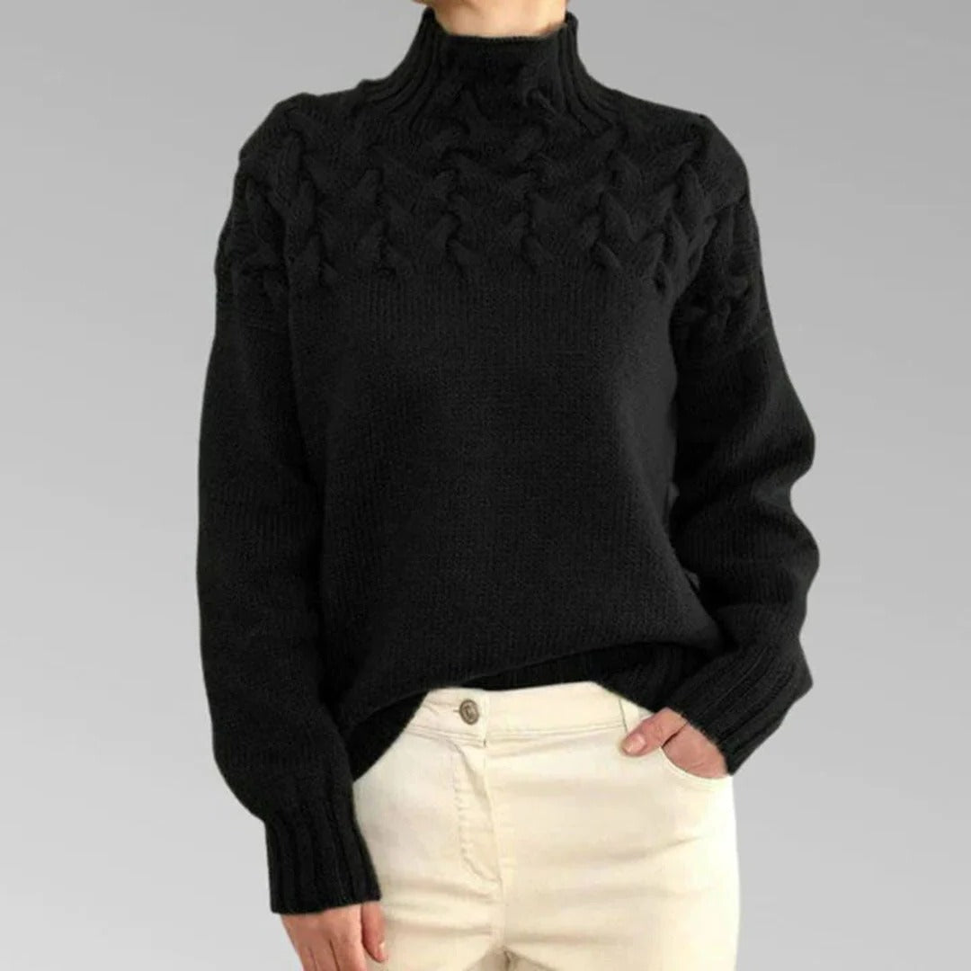 Knitted turtleneck sweater for women