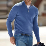 Men's cashmere zip-up sweater