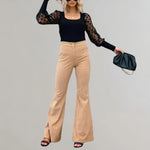 Trendy corduroy flared pants