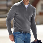 Men's cashmere zip-up sweater