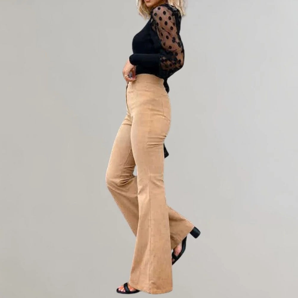 Trendy corduroy flared pants