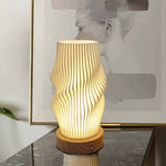 Lampe de Table Nordique Bois Effet Vague