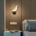 Golden Bird Wall Sconce - Contemporary Indoor Light Sculpture