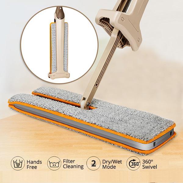 360° Spin Dual-Sided Microfiber Self-Wringing Mop