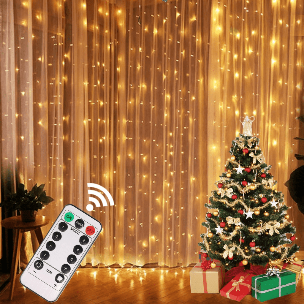 Festive String Lights Starry Curtain
