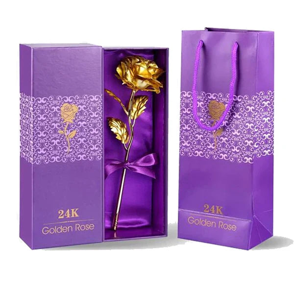 24K Gold-Dipped Real Rose in Gift Box