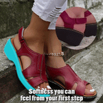 Premium Leather Wedge Sandals