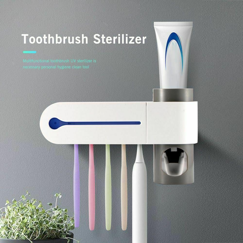 UV Toothbrush Sterilizer with Toothpaste Dispenser
