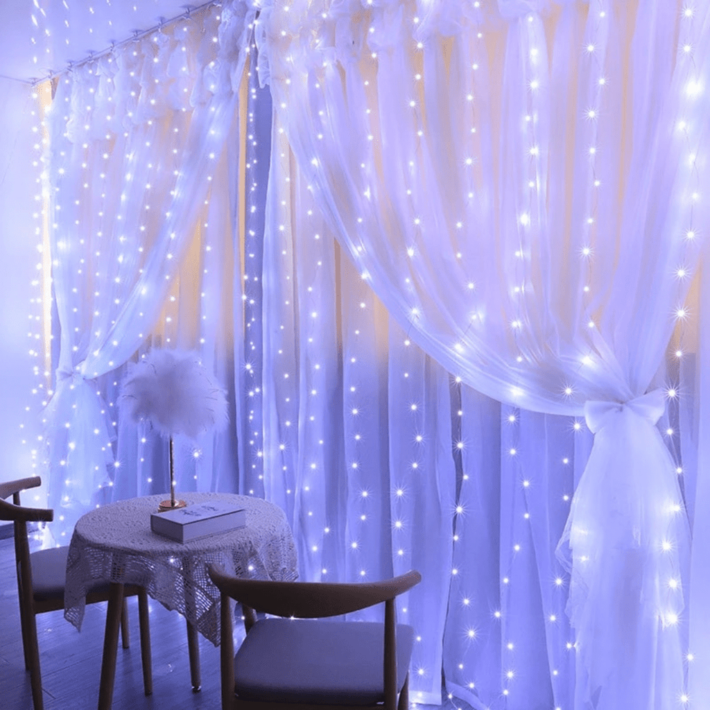 Festive String Lights Starry Curtain