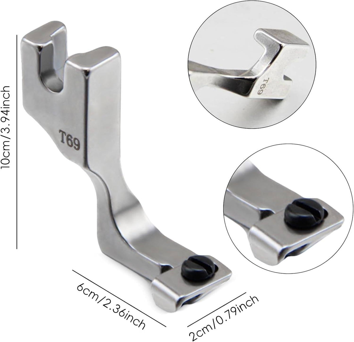 Zipper foot for invisible zipper T69