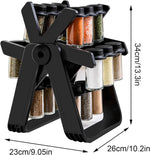 360° rotating spice rack with 18 storage jars