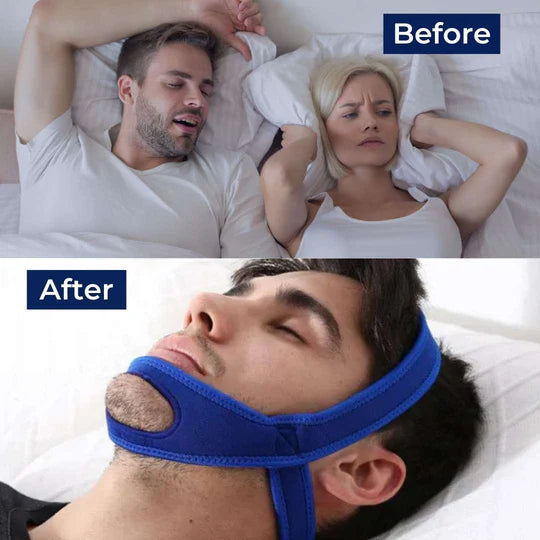 Bandeau de Tête avec Jugulaire pour Ronflement et Apnée - Confortable - Usage Nocturne