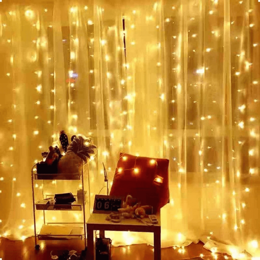 Festive String Lights Starry Curtain
