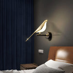 Golden Bird Wall Sconce - Contemporary Indoor Light Sculpture