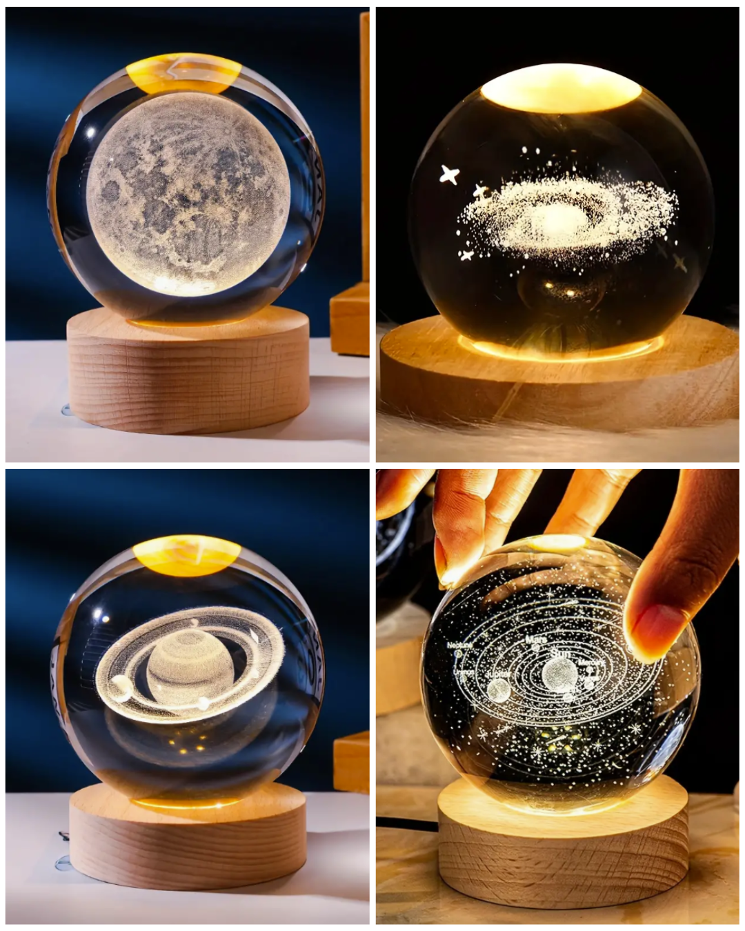 Lampe de nuit 3D céleste CrystalCosmos