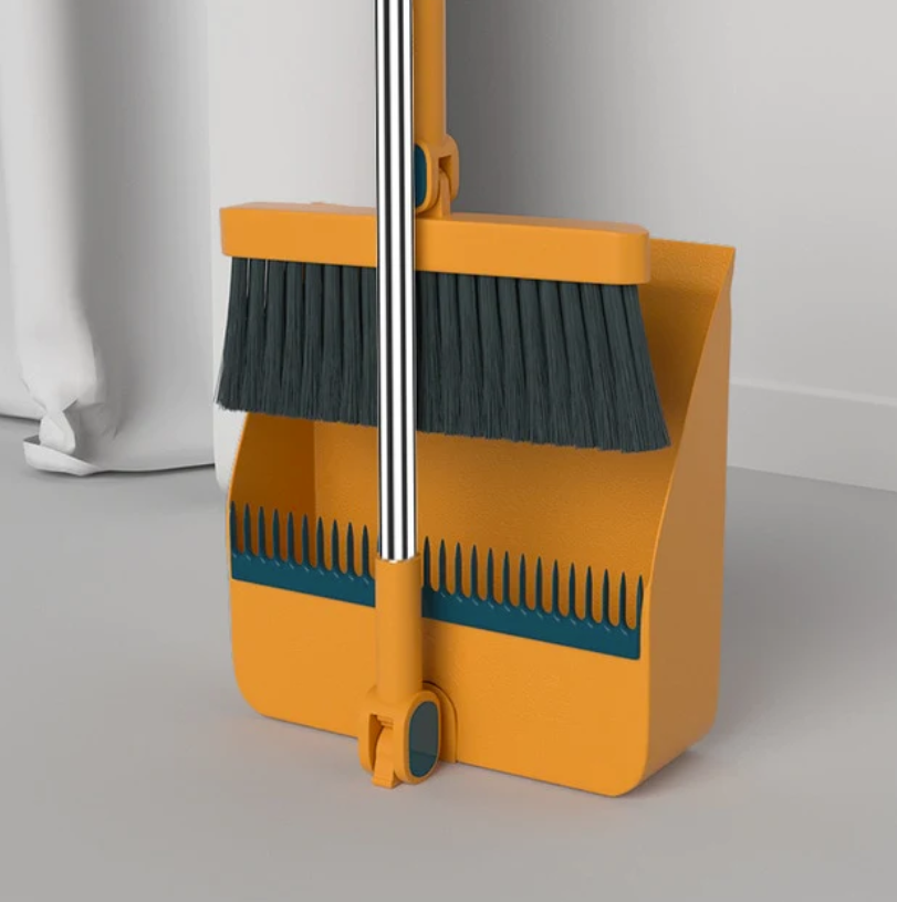 Notched Broom and Shovel for Effective Debris Capture