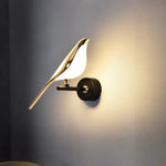 Golden Bird Wall Sconce - Contemporary Indoor Light Sculpture
