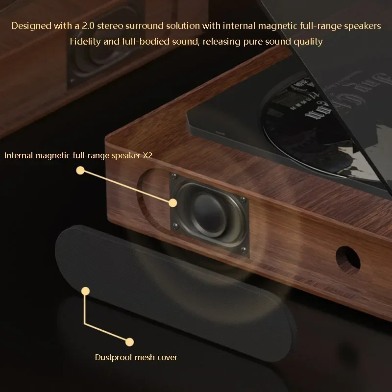 Retro CD Player with Bluetooth & Type-C Port
