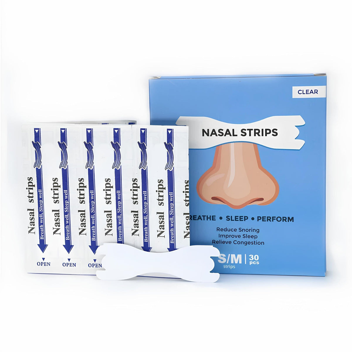 30-Pack Anti-Snoring Nasal Strips