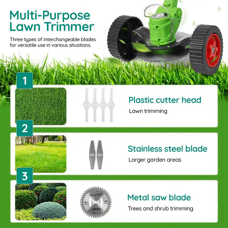 Cordless Electric Grass Trimmer with Battery