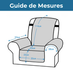 Housse de Fauteuil Extensible Antidérapante Confort Premium