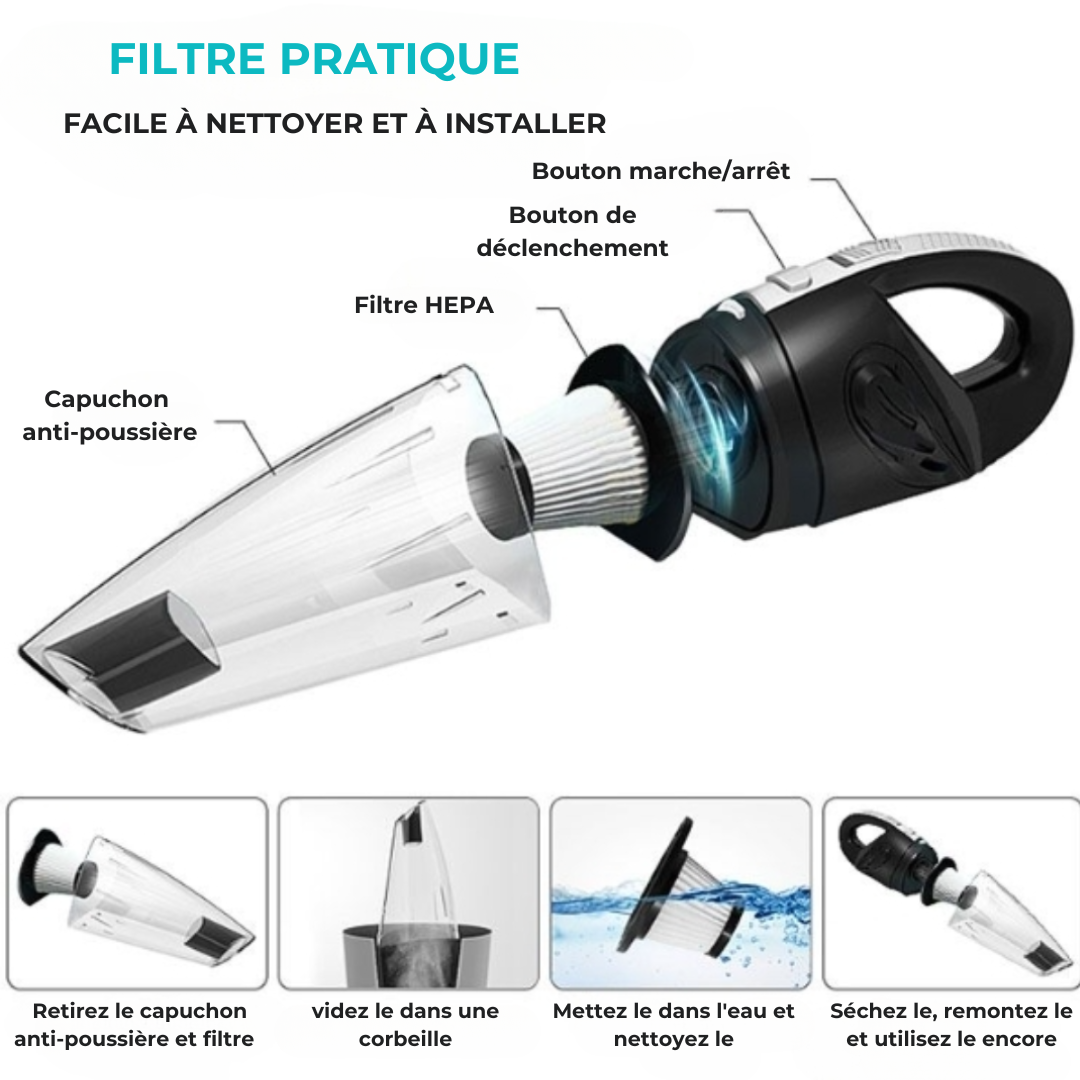 Compact Powerful Cordless Hand Vacuum - Efficient Cleaning