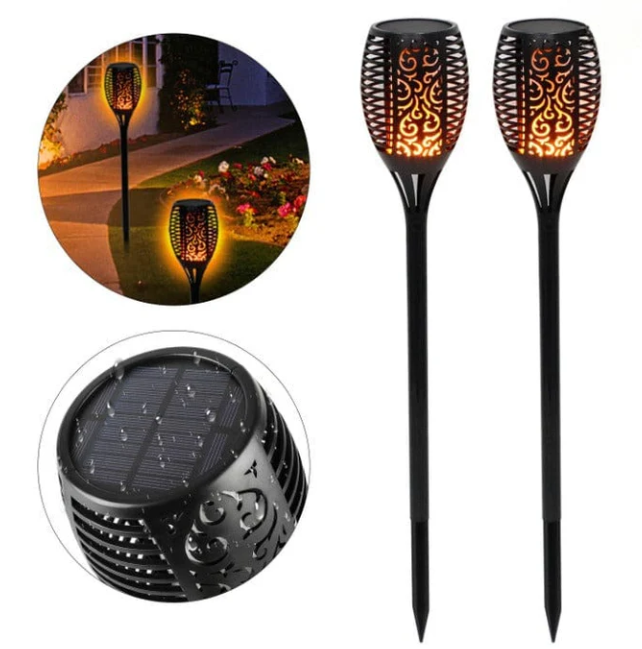 Lampe Solaire Jardin Flamme Effet Lumineux