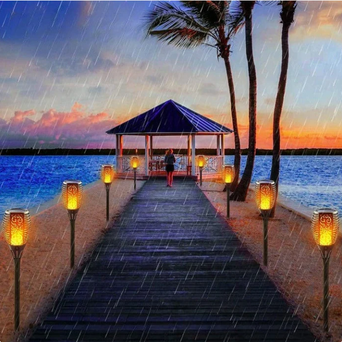 Lampe Solaire Jardin Flamme Effet Lumineux