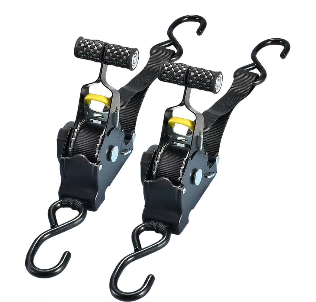2-Pack Retractable Ratchet Tie-Downs