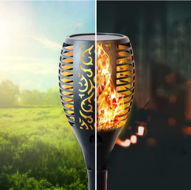 Lampe Solaire Jardin Flamme Effet Lumineux