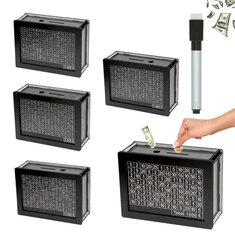 Adult Wooden Piggy Bank with Coin Counter