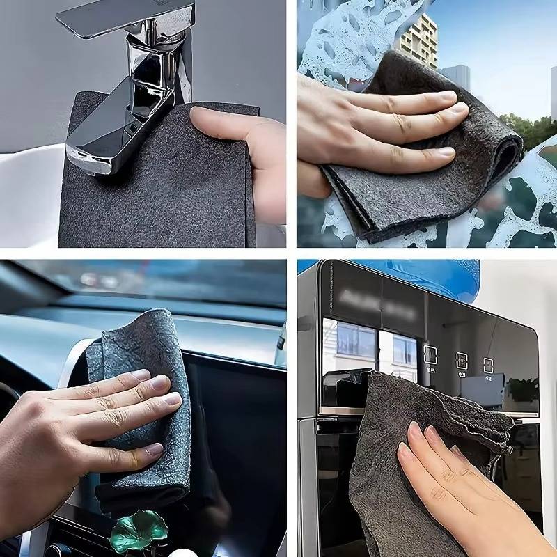 10-Pack Microfiber Cloths for Windows, Car, Kitchen
