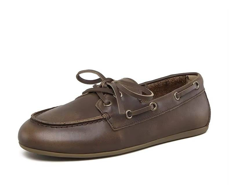 Mocassins en cuir véritable pour femmes