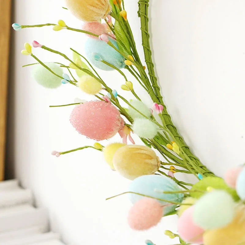 Easter crown with spring colored eggs