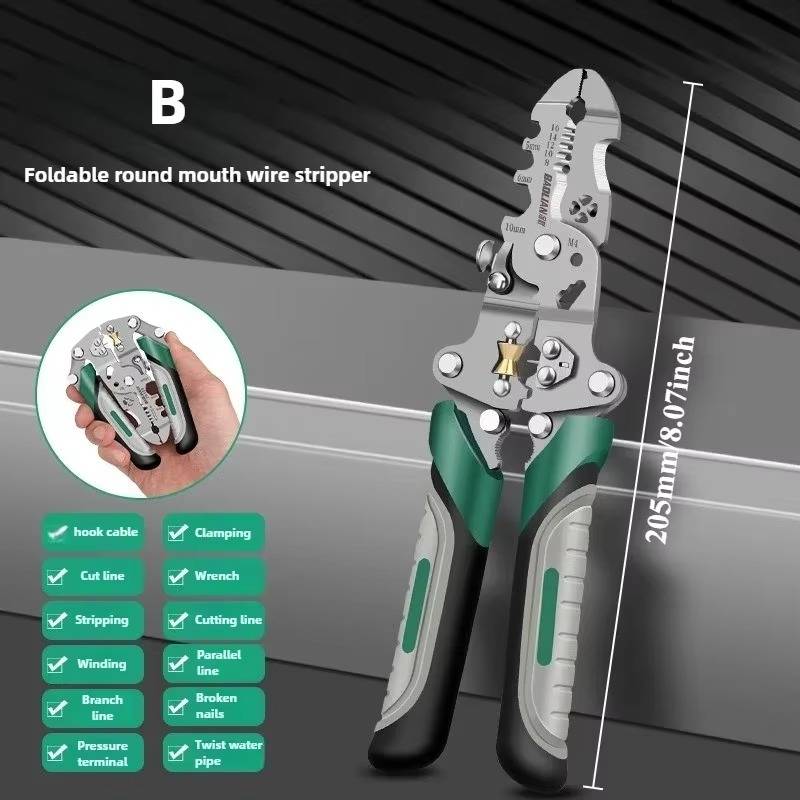 Multifunction tool for stripping wires