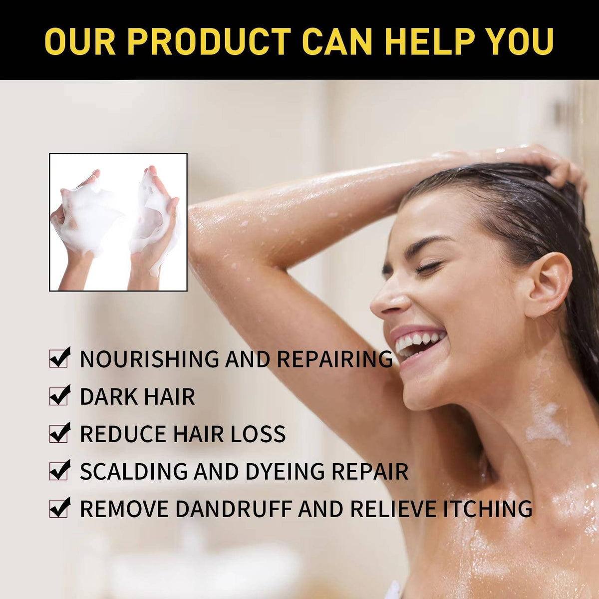 Black Shampoo for Hair Dyeing