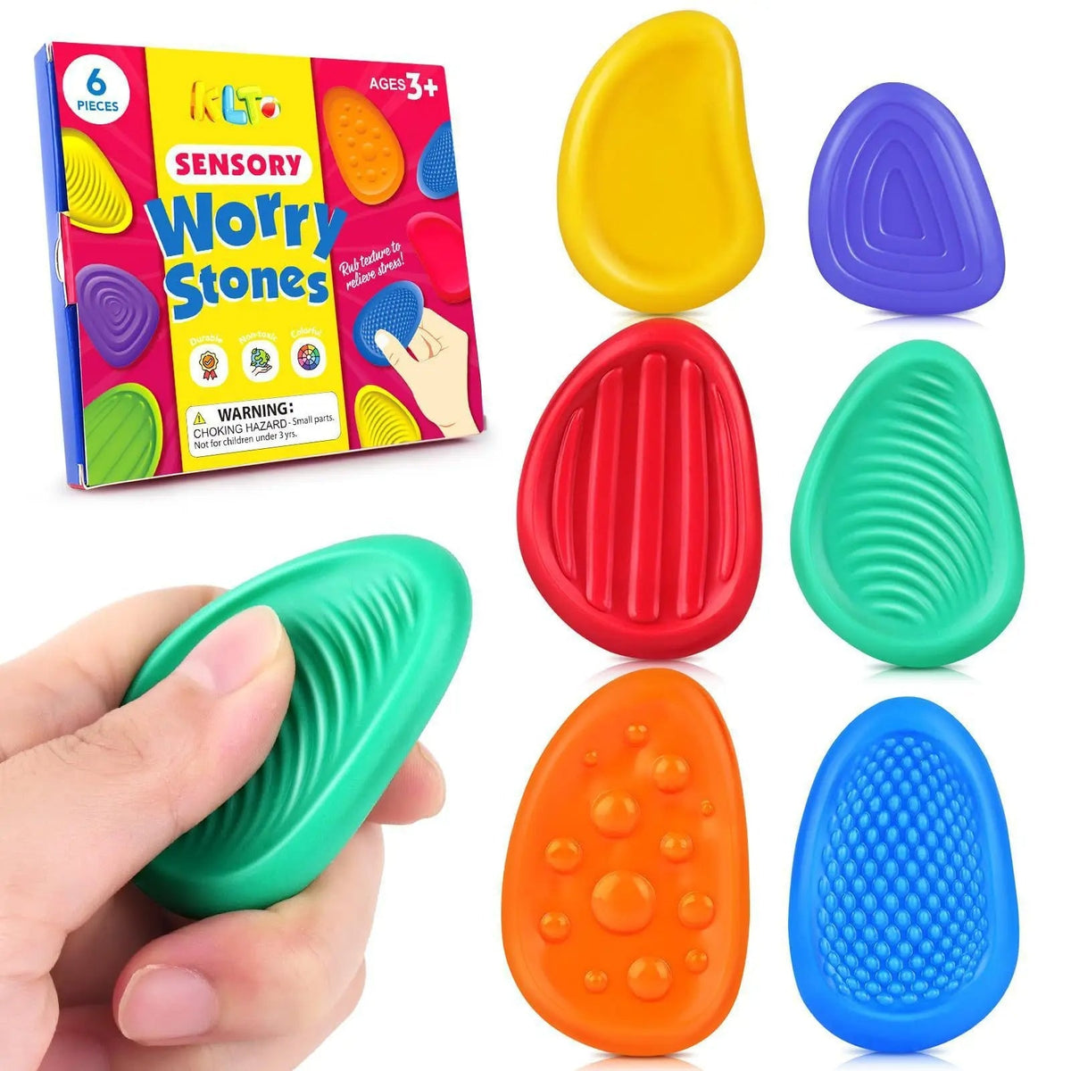 6-Pack Silicone Sensory Fidget Stones