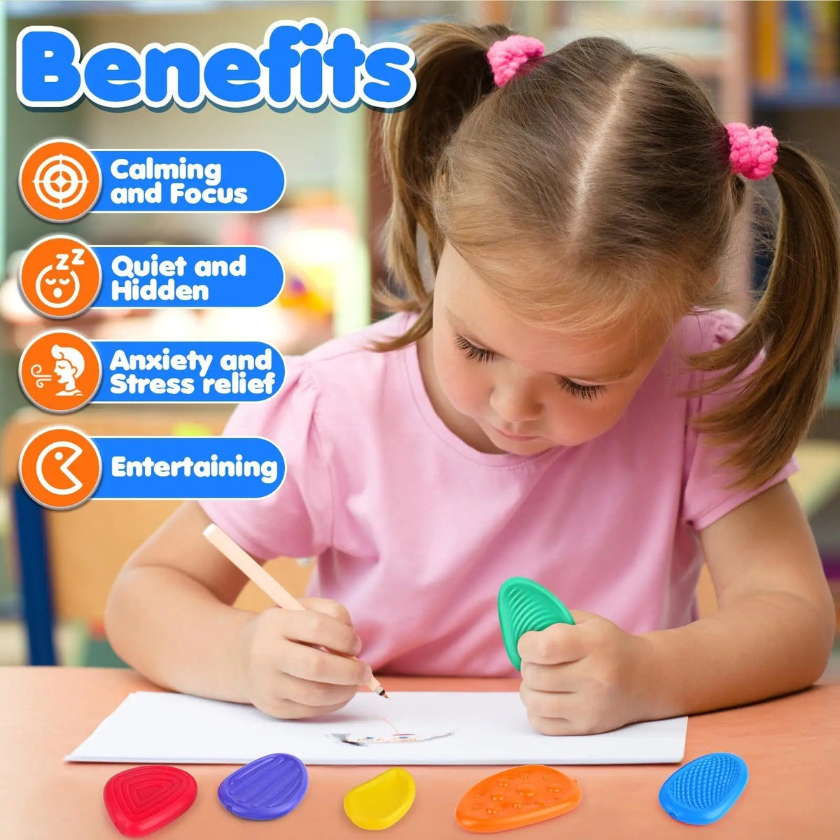 6-Pack Silicone Sensory Fidget Stones