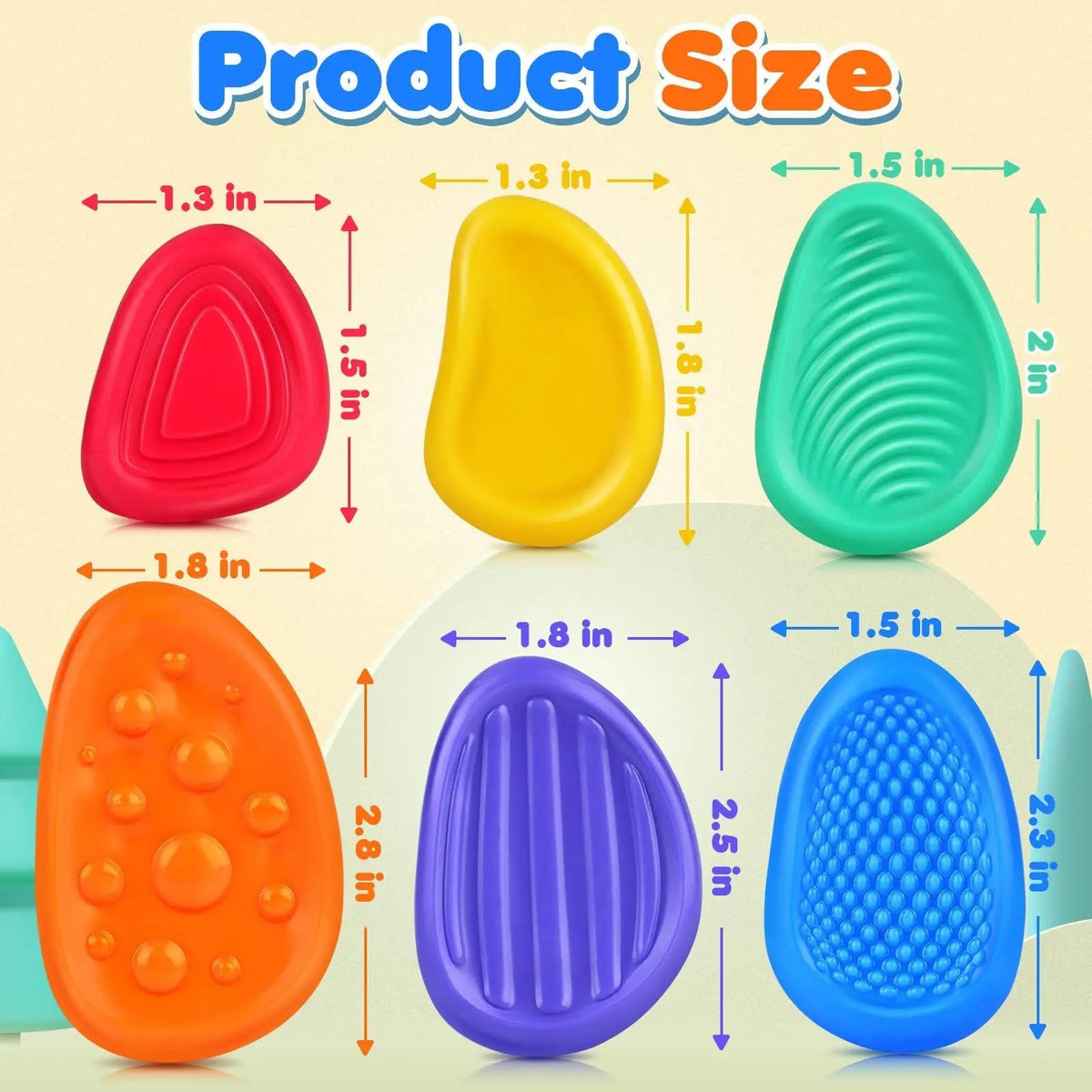 6-Pack Silicone Sensory Fidget Stones