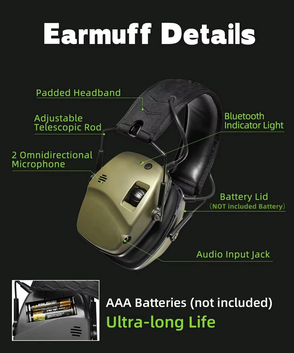 Noise-Canceling Shooting Ear Muffs