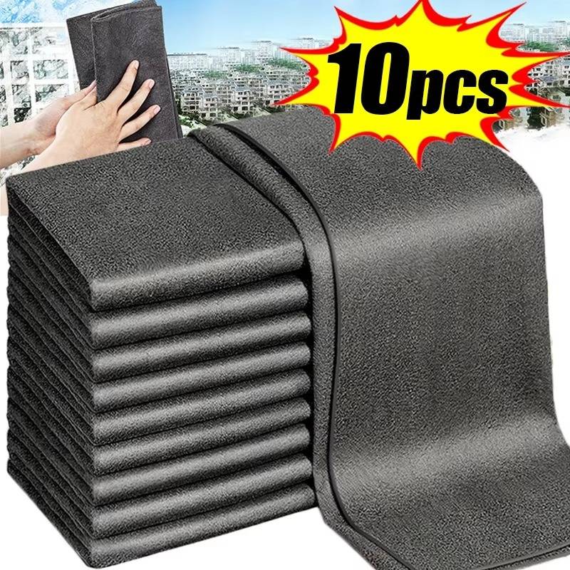 10-Pack Microfiber Cloths for Windows, Car, Kitchen