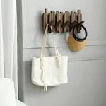 Natural wood coat rack - Foldable wall support
