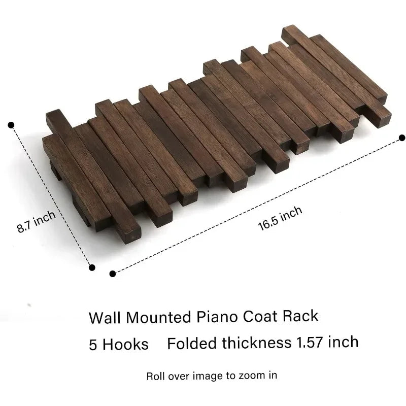 Porte-manteau bois naturel - Support mural pliable