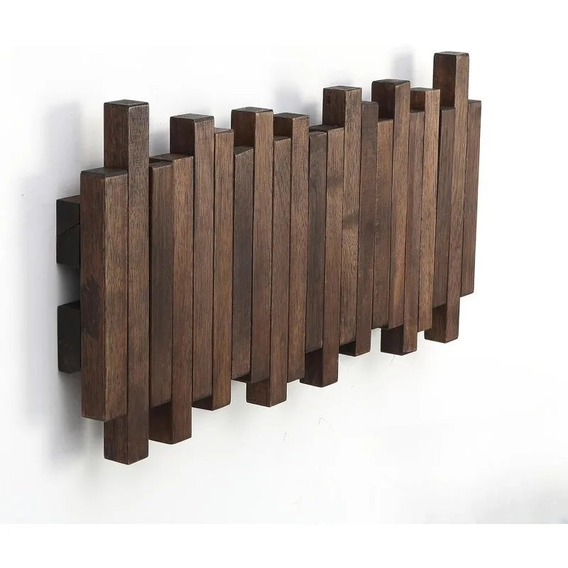 Porte-manteau bois naturel - Support mural pliable