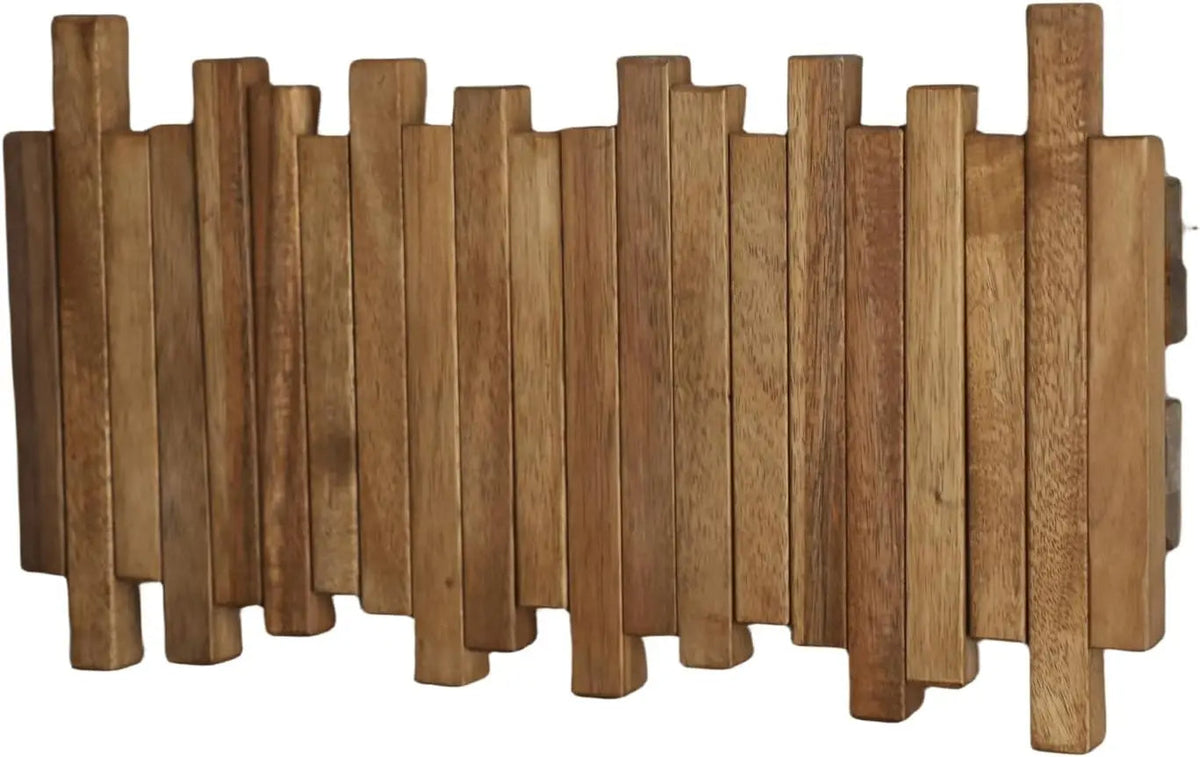 Porte-manteau bois naturel - Support mural pliable