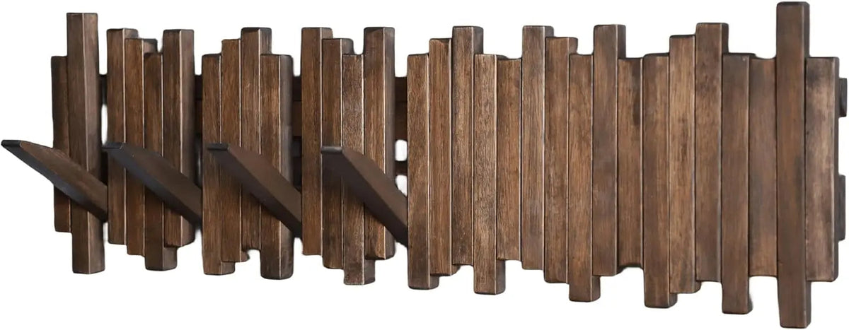 Porte-manteau bois naturel - Support mural pliable